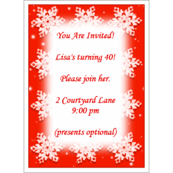 Snowflake Invitation #1 - Add Details